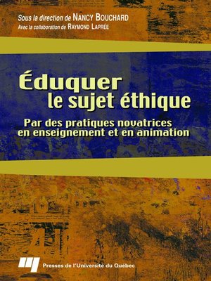 cover image of Éduquer le sujet éthique